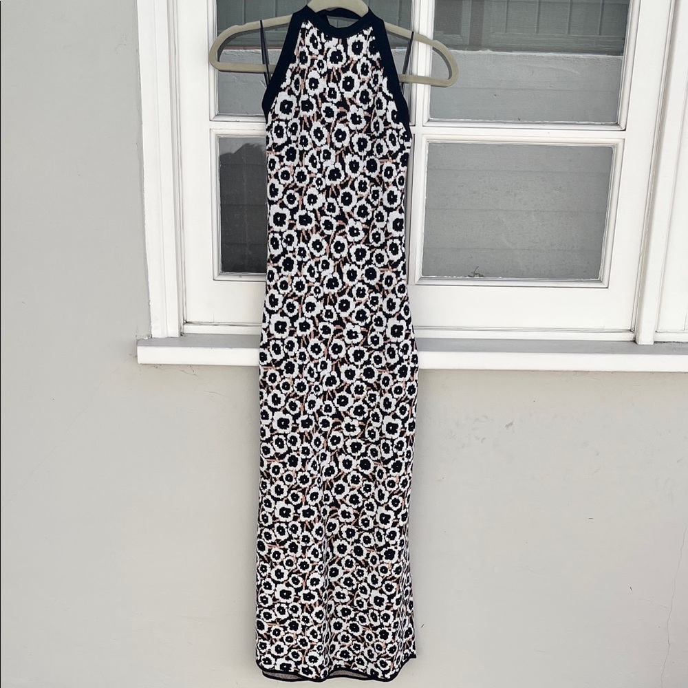 DVF Black and White Patterned Maxi Dress